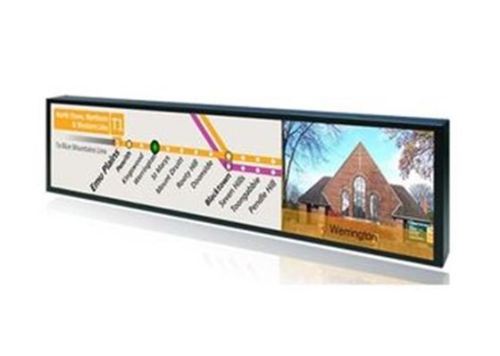 28-calowy wyświetlacz LCD z rozciągniętym paskiem Digital Signage Kiosk dla autobusów i stacji metra