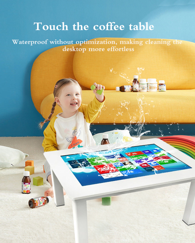 Lcd Interactive Smart Home Touch Screen Table Multi-Function Table With Computer For Kids / Family / Meeting